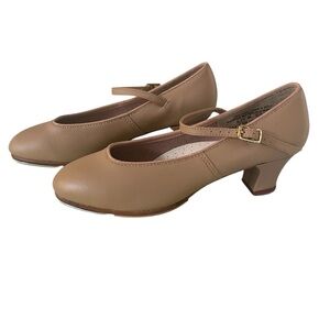 Capezio 561 Jr. Footlight Tap Character Shoes Tan Women's 6.5M Tele Tone